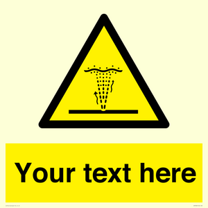 Custom warning geyser water jet